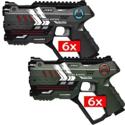 12 Light Battle Connect Laserguns - Metallic Groen/Grijs