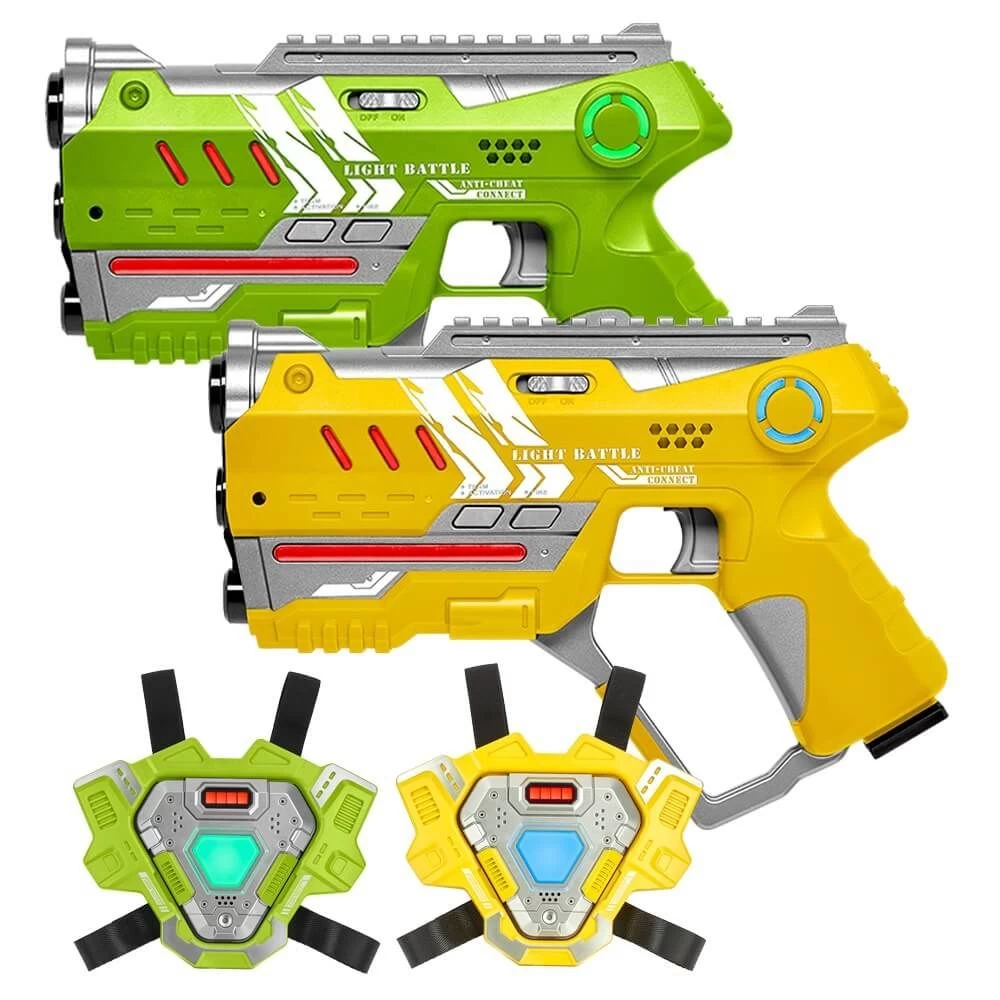 2 Connect Laserguns Geel/Groen + 2 Connect Vesten 3 2 Connect Laserguns Geel/Groen + 2 Connect Vesten