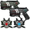 2 Connect Laserguns Metallic Groen/grijs + 2 Connect Vesten