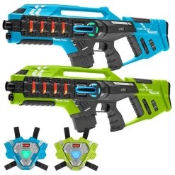 2 Connect Mega Blasters + 2 Connect Vesten - Blauw/Groen