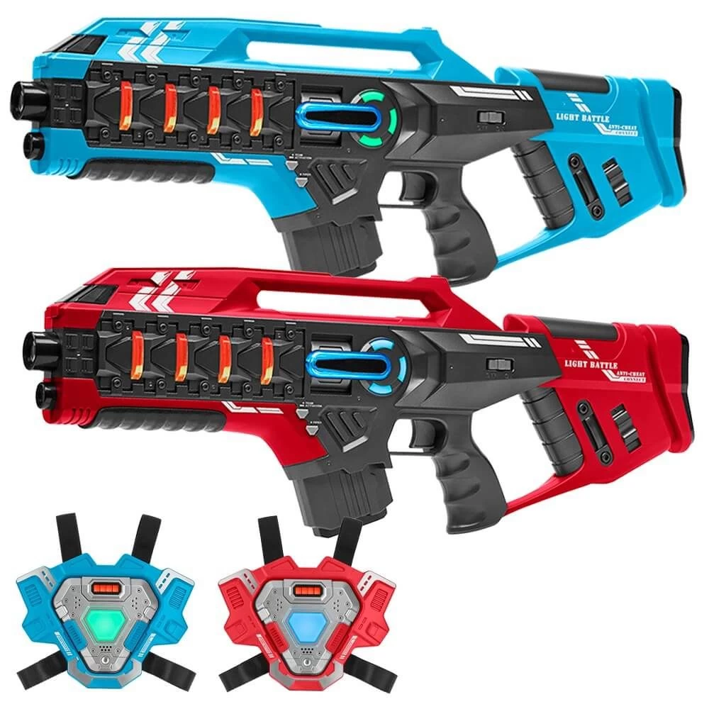 2 Connect Mega Blasters + 2 Connect Vesten - Rood/Blauw 3 2 Connect Mega Blasters + 2 Connect Vesten - Rood/Blauw
