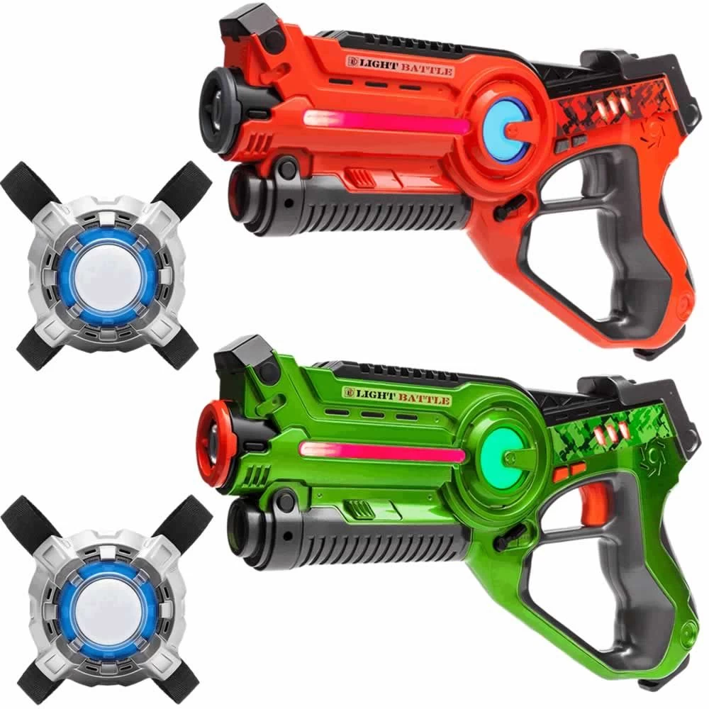2 Light Battle Active Laserguns - Oranje/Groen + 2 Vesten 3 2 Light Battle Active Laserguns - Oranje/Groen + 2 Vesten