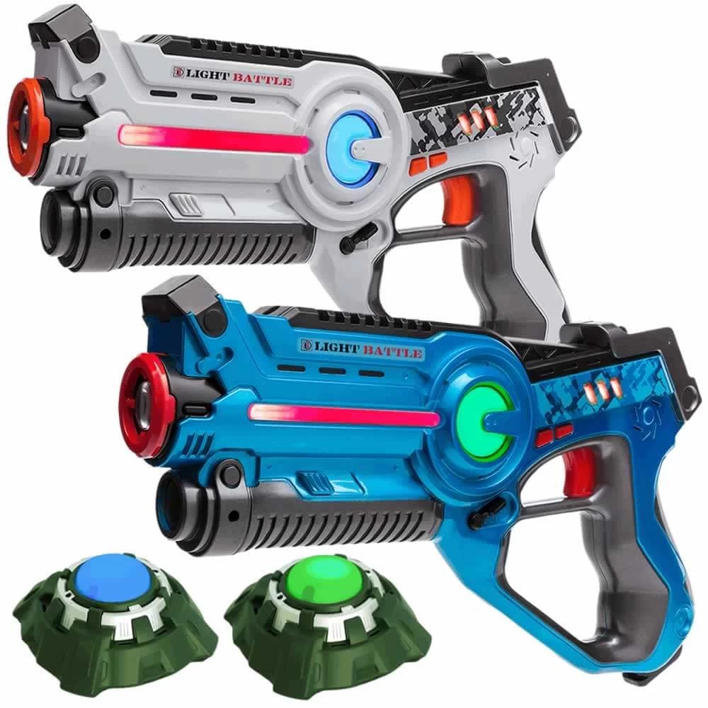 2 Light Battle Active Laserpistolen - Wit/Blauw + 2 Targets 3 2 Light Battle Active Laserpistolen - Wit/Blauw + 2 Targets