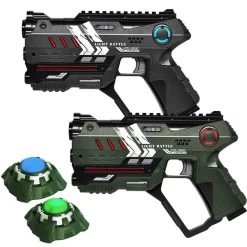 2 Light Battle Connect Pistolen Groen/Grijs + 2 Targets