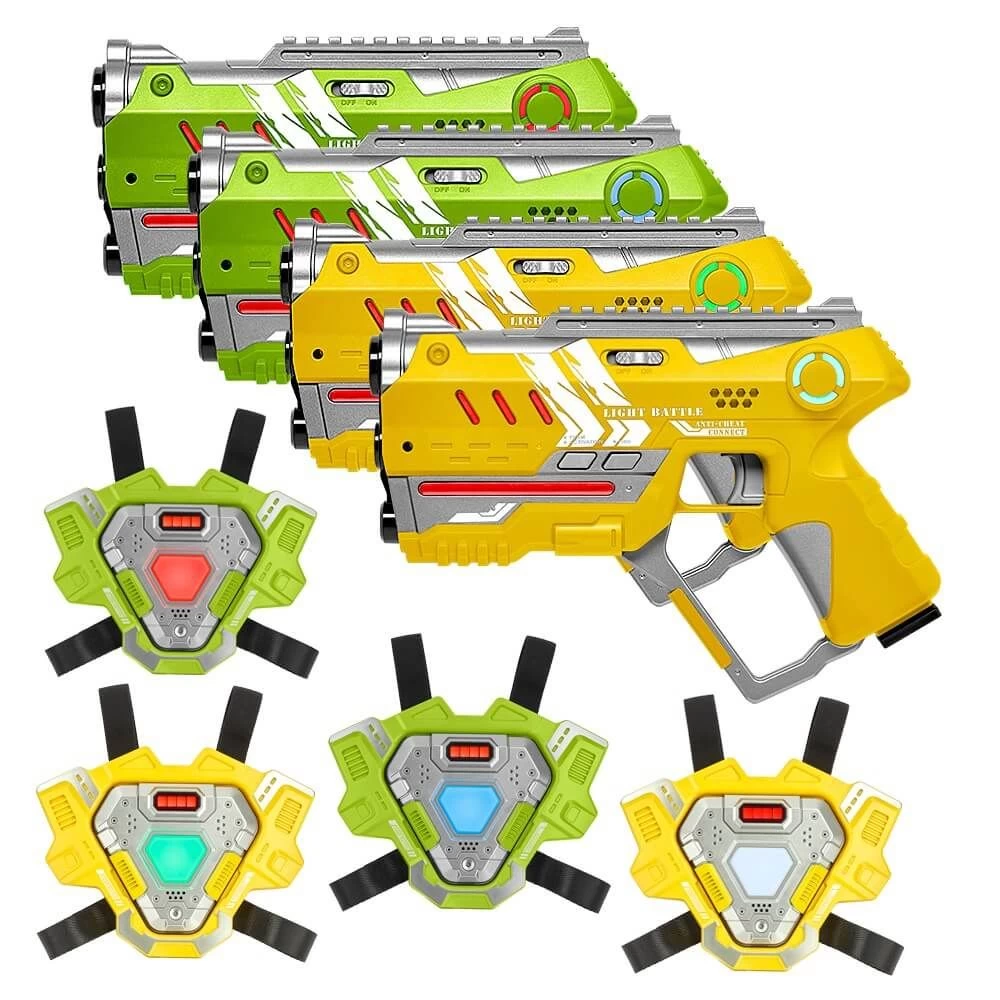4 Connect Laserguns Geel/Groen + 4 Connect Vesten 3 4 Connect Laserguns Geel/Groen + 4 Connect Vesten