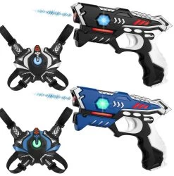 4 KidsTag Laserguns + Vesten In 4 Kleuren + 2 Targets -Goedkope Speelgoed 4 kidstag laserguns vesten in 4 kleuren 2 targets 3