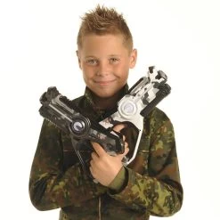4 Light Battle Active Camo Laserguns - Grijs/Wit + 2 Targets -Goedkope Speelgoed 4 light battle active camo laserguns grijs wit 2 targets 7