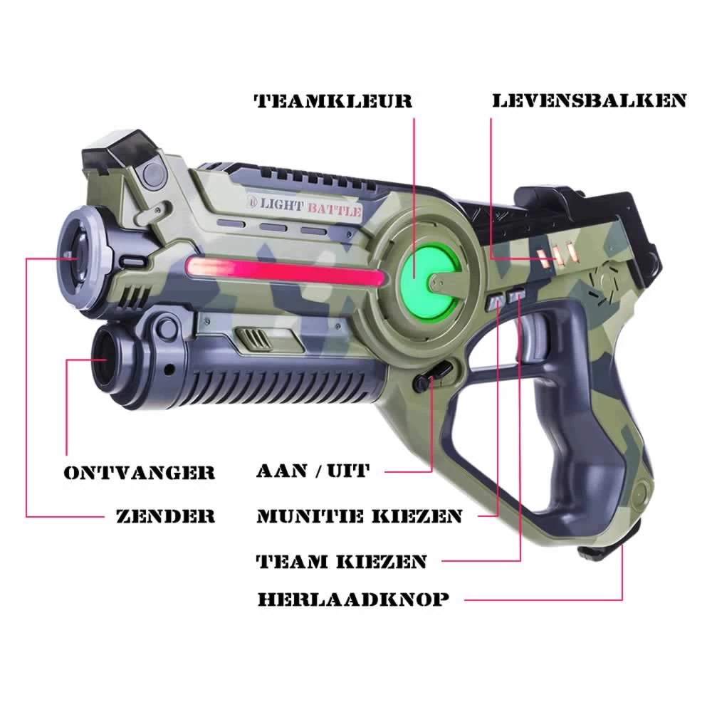 4 Light Battle Active Camo Laserguns - Groen/Grijs 4 4 Light Battle Active Camo Laserguns - Groen/Grijs - Afbeelding 2