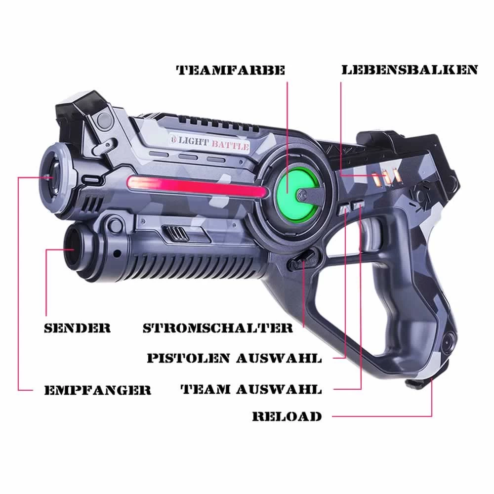 4 Light Battle Active Laserguns Camo Grijs/wit + 4 Vesten 14 4 Light Battle Active Laserguns Camo Grijs/wit + 4 Vesten - Afbeelding 12