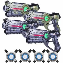 4 Light Battle Active Laserguns - Camo Groen/Grijs + Vesten