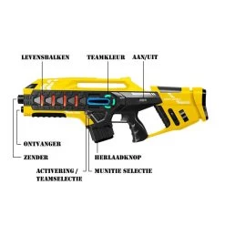 4 Light Battle Connect Lasergame Mega Blasters - Blauw/Geel -Goedkope Speelgoed 4 light battle connect lasergame mega blasters blauw geel 2