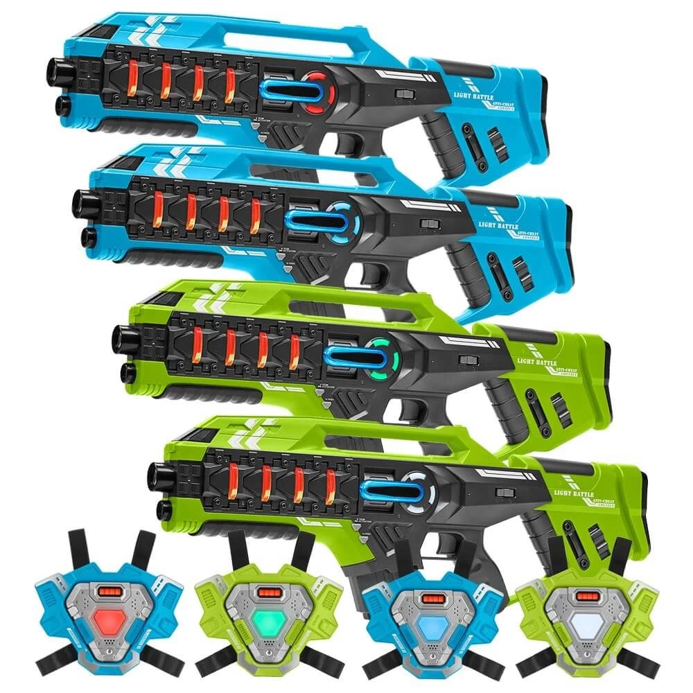 4 Mega Blasters - Blauw/Groen+ 4 Connect Vesten 3 4 Mega Blasters - Blauw/Groen+ 4 Connect Vesten