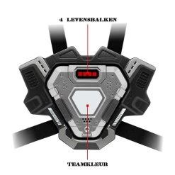 4 Mega Blasters - Metalic Groen/Grijs + 4 Connect Vesten -Goedkope Speelgoed 4 mega blasters metalic groen grijs 4 connect vesten 4