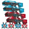 4 Mega Blasters - Rood/Blauw + 4 Connect Vesten 2 4 Mega Blasters - Rood/Blauw + 4 Connect Vesten -Goedkope Speelgoed 4 mega blasters rood blauw 4 connect vesten