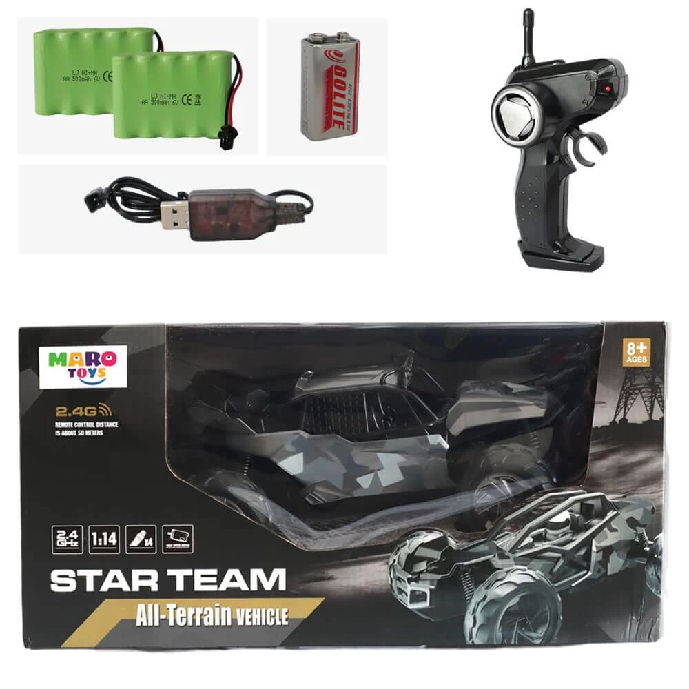 Gesloten RC Auto Camo Grijs + Extra Accu 7 Gesloten RC Auto Camo Grijs + Extra Accu - Afbeelding 5