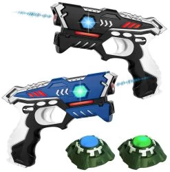 KidsTag Lasergame Set - 2 Laserguns + Targets - Zwart/Blauw