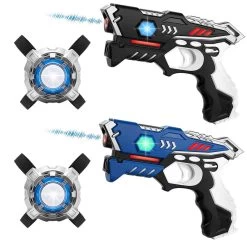 KidsTag Lasergame Set: 2 Laserpistolen Zwart/blauw + 2 Veste