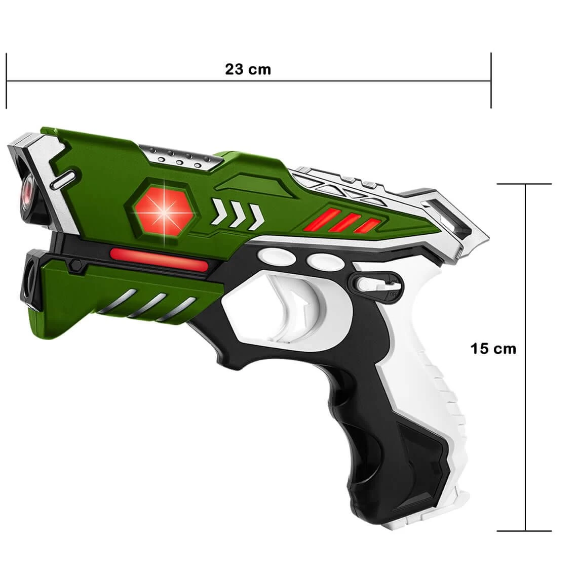 KidsTag Lasergame Set - 4 Laserguns + 4 Vesten - Rood/Groen 7 KidsTag Lasergame Set - 4 Laserguns + 4 Vesten - Rood/Groen - Afbeelding 5