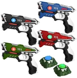 KidsTag Lasergame Set - 4 Laserguns Regenboog + 2 Targets