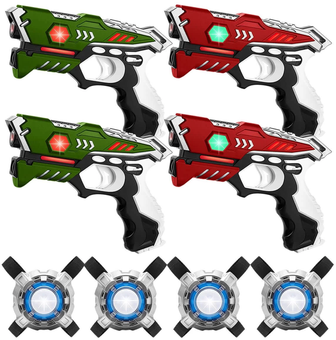 KidsTag Lasergame Set - 4 Laserguns Rood/groen + 4 Vesten 3 KidsTag Lasergame Set - 4 Laserguns Rood/groen + 4 Vesten