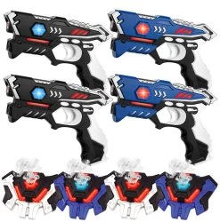 KidsTag Lasergame Set: 4 Laserpistolen + 4 Waterdamp Vesten