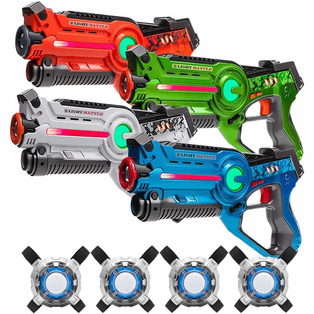 Light Battle Active Lasergame Set - 4 Laserguns + 4 Vesten 3 Light Battle Active Lasergame Set - 4 Laserguns + 4 Vesten