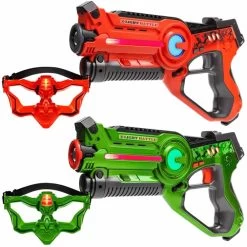 Light Battle Active Lasergun Set + 2 Maskers - Groen/Oranje