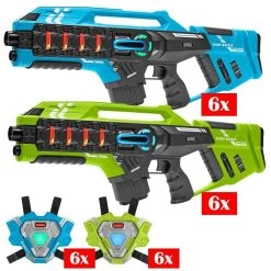 Light Battle Connect Mega Blasters + 12 Vesten - Blauw/Groen