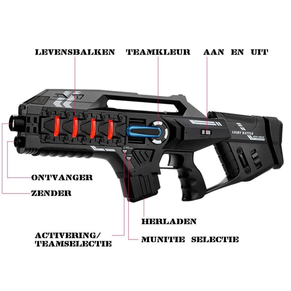 Light Battle Connect Mega Blasters - Groen/Grijs - 2 Lasergu 4 Light Battle Connect Mega Blasters - Groen/Grijs - 2 Lasergu - Afbeelding 2