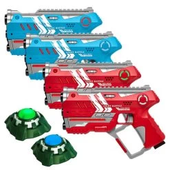 Light Battle Connect Set 4 Laserguns Rood/Blauw + 2 Targets