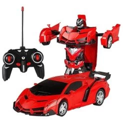 RC Transformer Auto En Robot 1:18 (rood)
