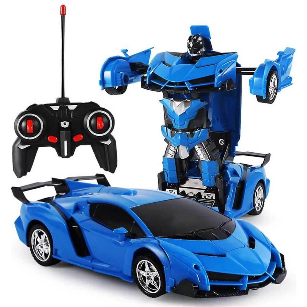 RC Transformer Auto En Robot (blauw) 3 RC Transformer Auto En Robot (blauw)